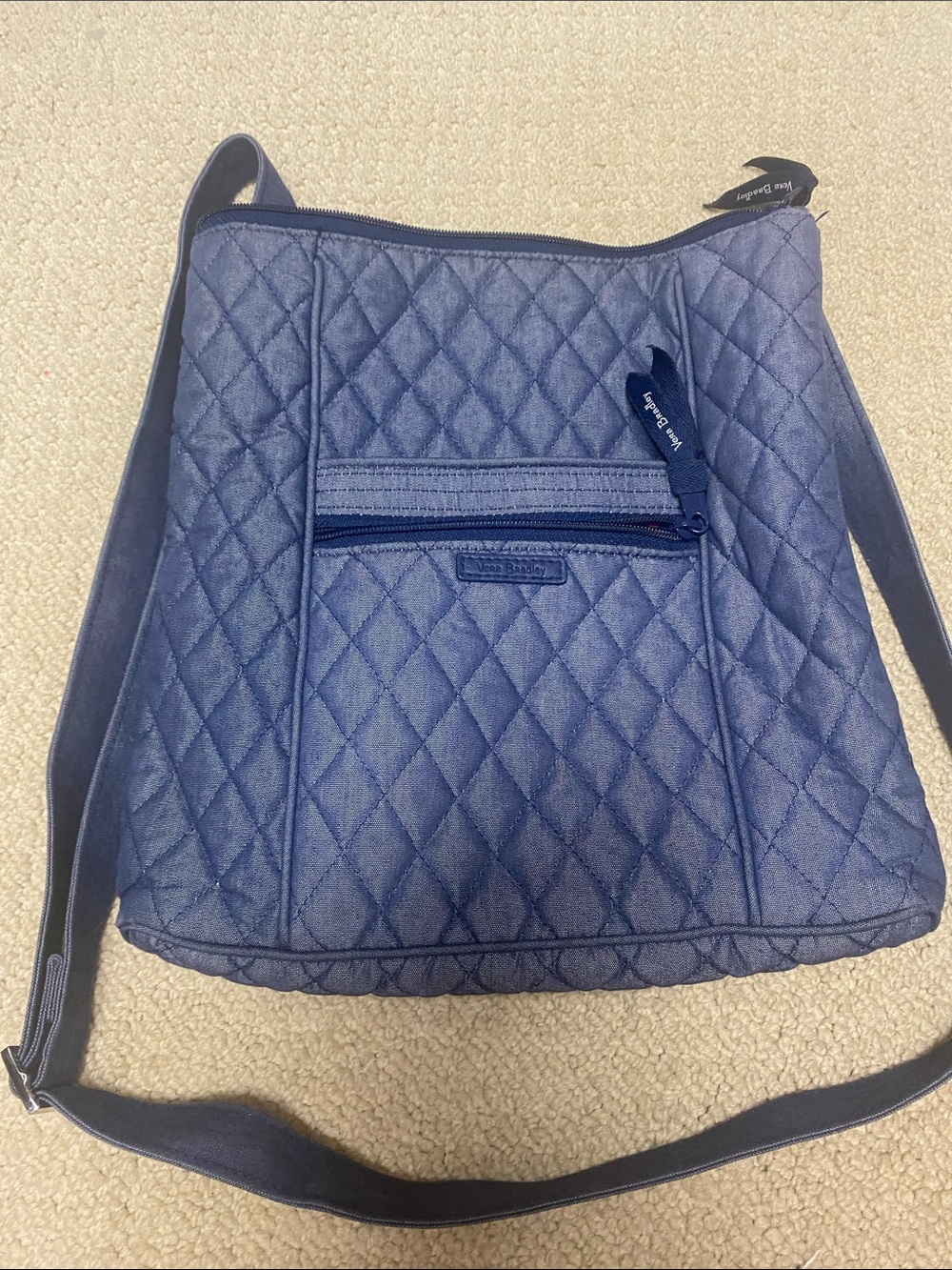 Vera Bradley Quilted Crossbody Bag in Denim Blue